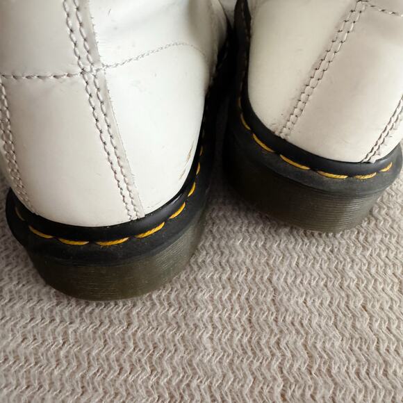 Dr. Martens White + Black 1460 Leather Lace Up Boots Size 9 - Picture 14 of 16